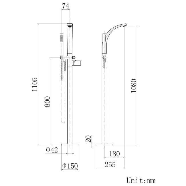 Blythe Chrome Freestanding Bath Shower Mixer Tap
