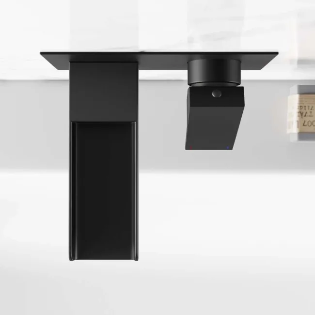 Avon Matt Black Waterfall Wall Mounted Bath Filler