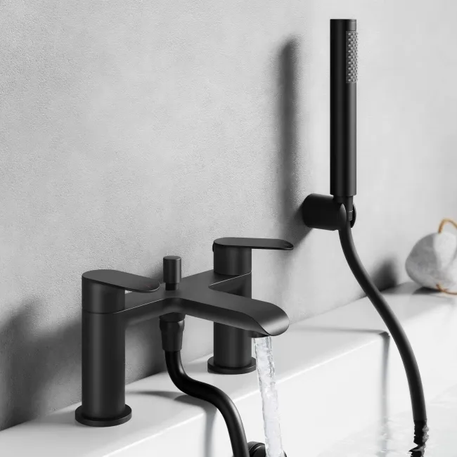 Tay Matt Black Bath Filler & Handheld Shower