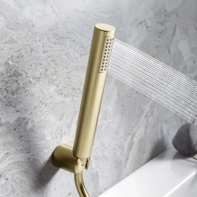 Tay Brushed Brass Bath Filler & Handheld Shower