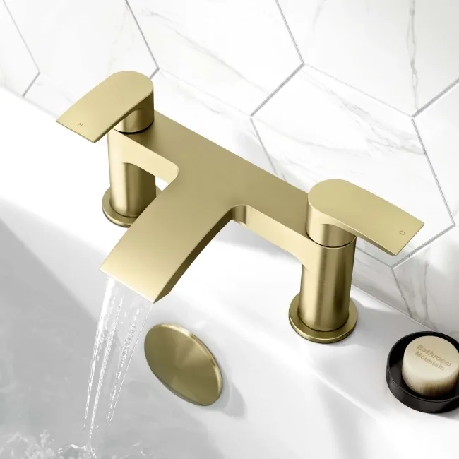 Spey Brushed Brass Bath Filler