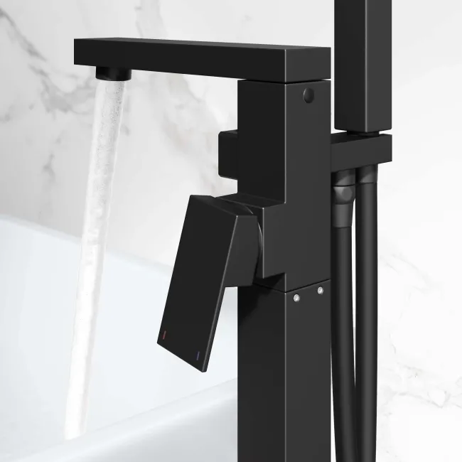 Tamar Matt Black Freestanding Bath Shower Mixer Tap