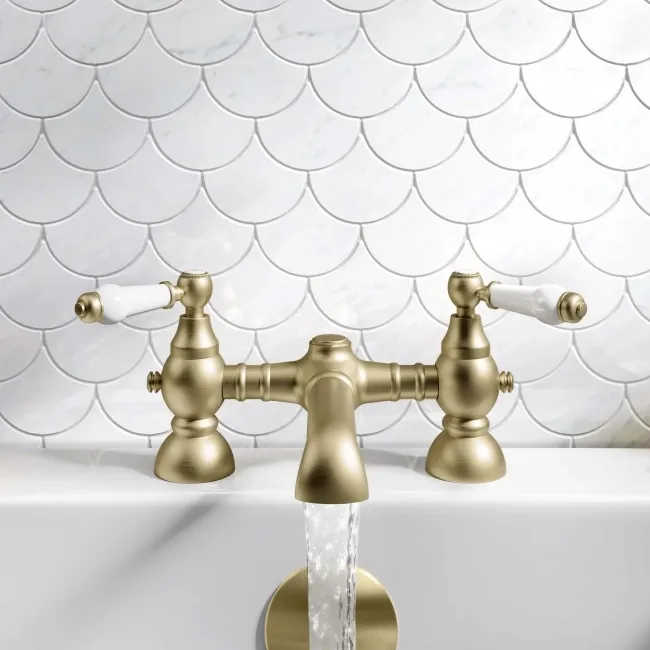 Beauly Traditional Brushed Brass Bath Filler