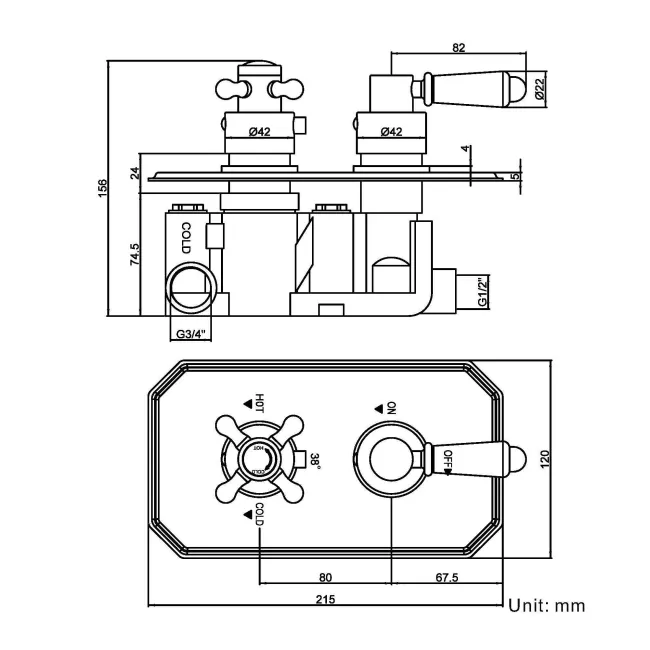 Shannon Premium Chrome Traditional Thermostatic Shower Valve - 1 Outlet