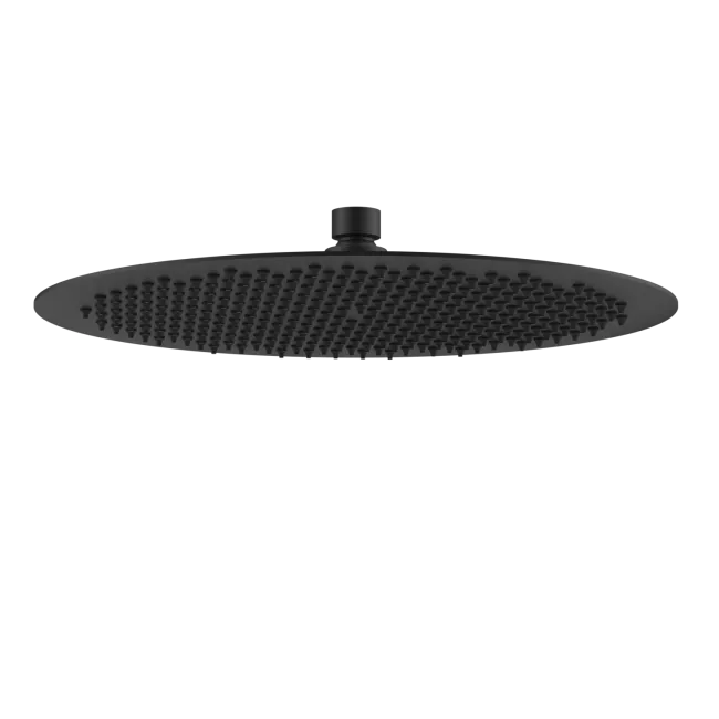 300mm Matt Black Round Stainless Steel Slim Shower Head