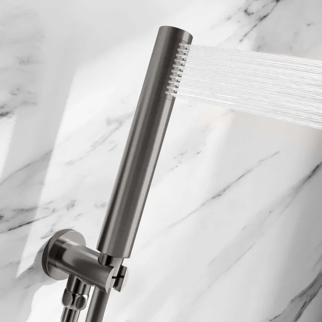 Ballina Premium Gunmetal Grey Round Thermostatic Shower Set - 200mm Head & Hand Shower