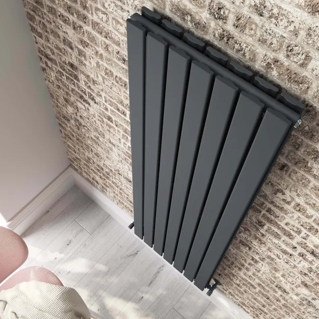 Faro Anthracite Double Flat Panel Vertical Radiator 1600x490mm