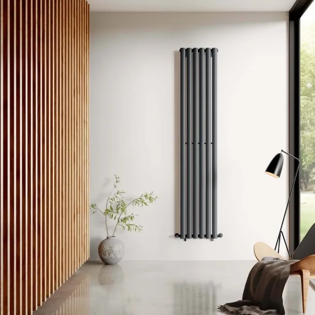 Marbella Anthracite Double Oval Panel Radiator 1800x360mm