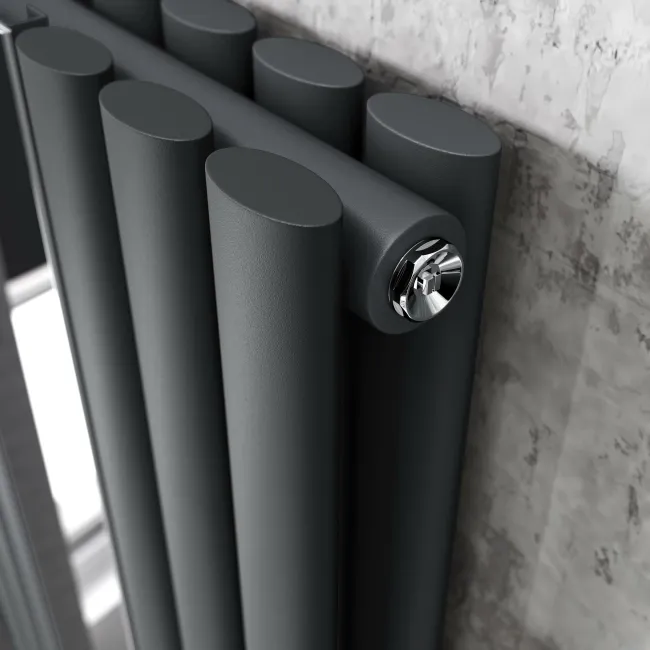 Marseille Anthracite Double Vertical Mirror Radiator 1800x500mm