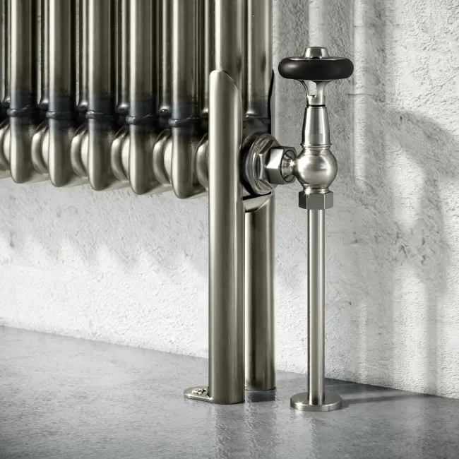 Athens Raw Metal Double Column Vertical Traditional Radiator 1800x290mm