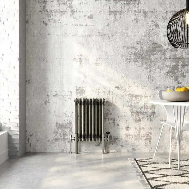 Athens Raw Metal Triple Column Horizontal Traditional Radiator 600x425mm