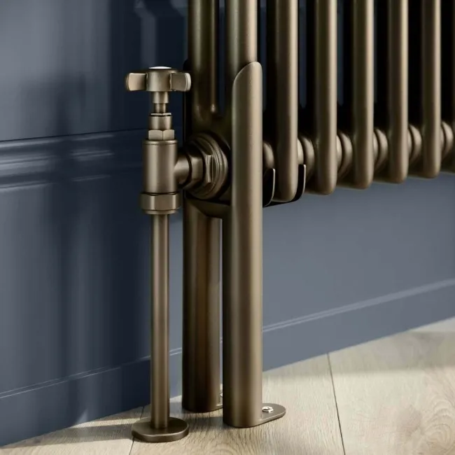 Athens Antique Gold Double Column Vertical Traditional Radiator 1800x380mm