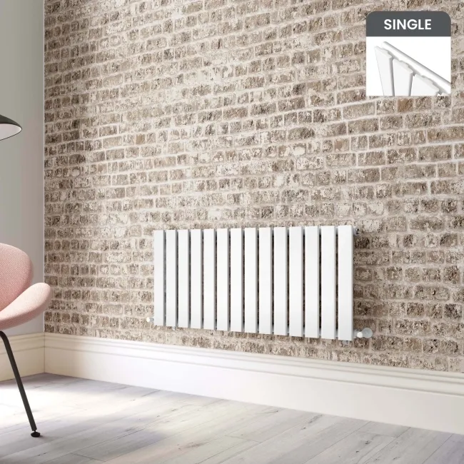 Faro White Single Flat Panel Horizontal Radiator 450x980mm