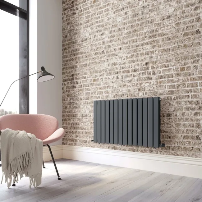 Faro Anthracite Double Flat Panel Horizontal Radiator 600x980mm