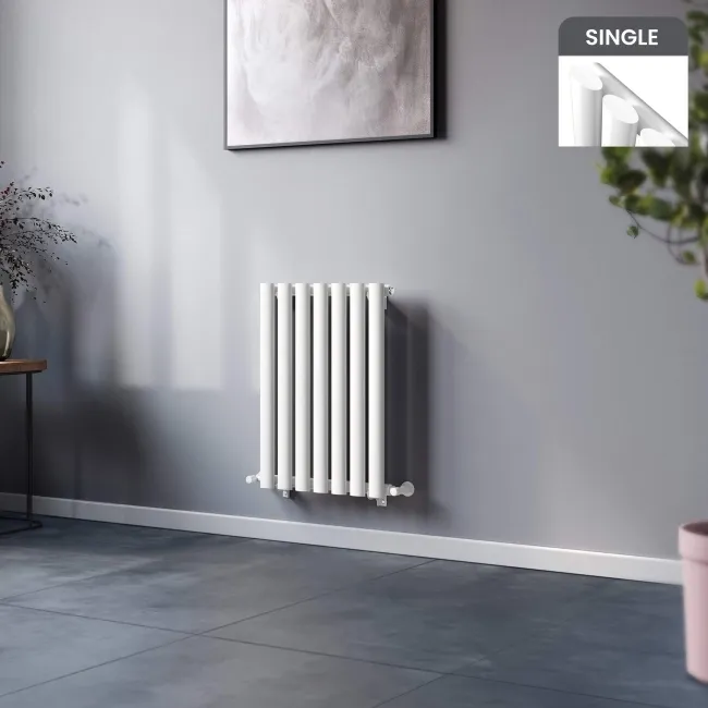 Marbella White Single Oval Panel Radiator 600x420mm