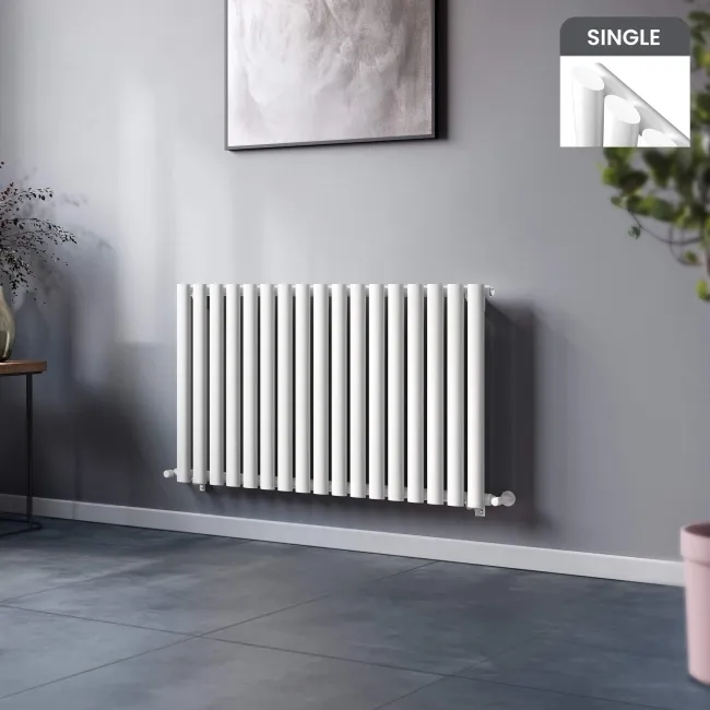 Marbella White Single Oval Panel Radiator 600x1020mm