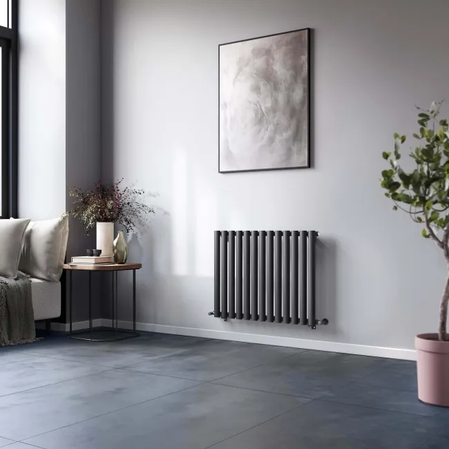 Marbella Anthracite Single Oval Panel Radiator 600x780mm