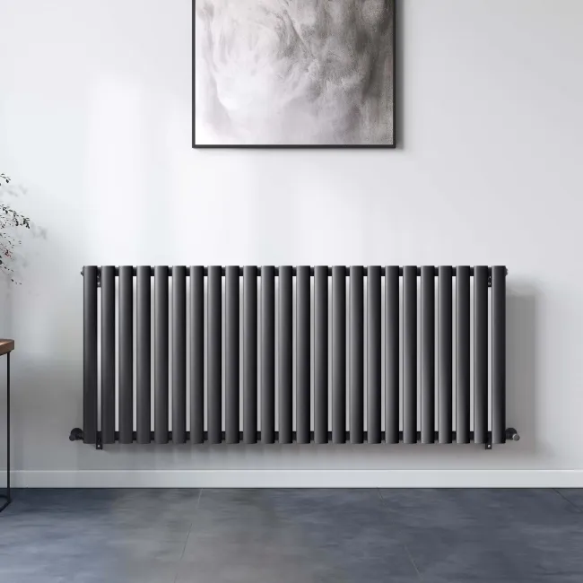 Marbella Anthracite Single Oval Panel Radiator 600x1440mm