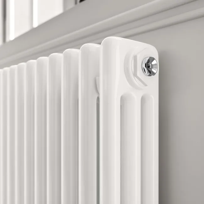 Athens White Triple Column Horizontal Traditional Radiator 450x1415mm