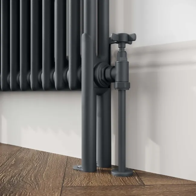 Athens Anthracite Double Column Horizontal Traditional Radiator 600x1190mm