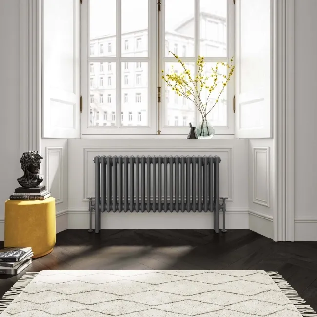 Athens Anthracite Triple Column Horizontal Traditional Radiator 450x1010mm