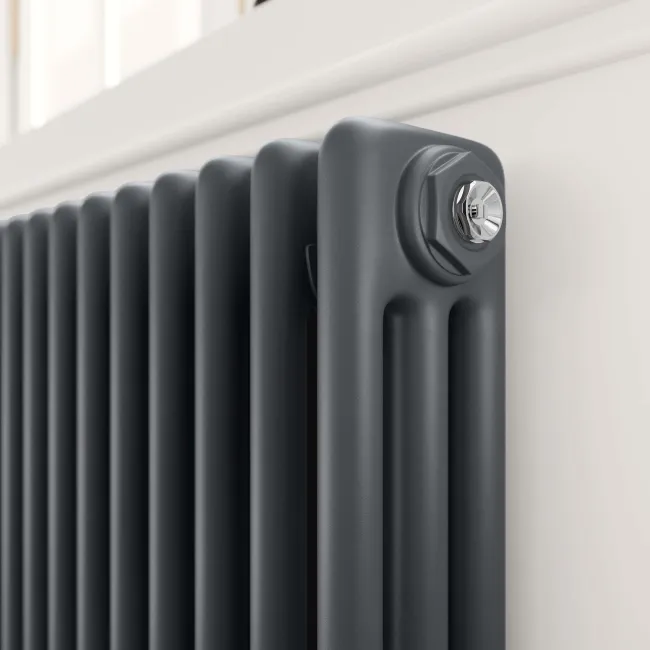 Athens Anthracite Triple Column Horizontal Traditional Radiator 450x1190mm