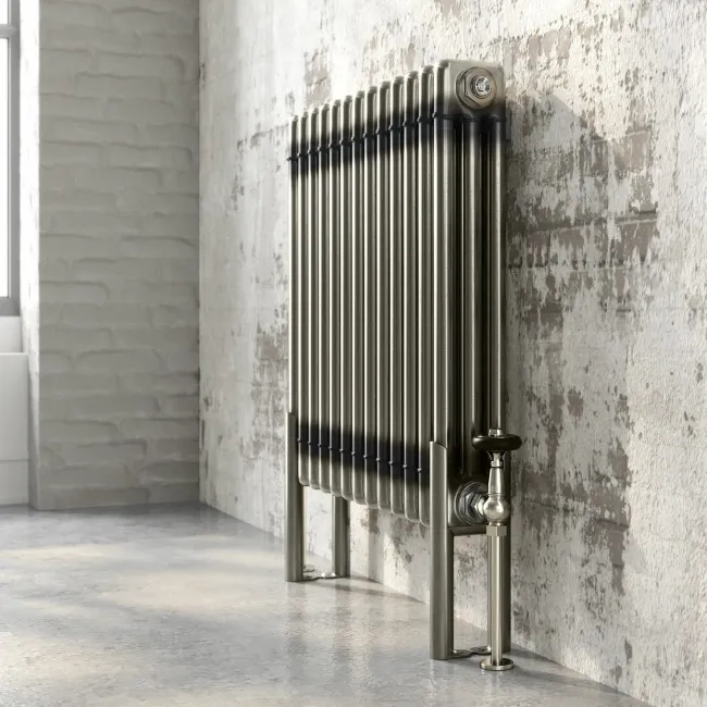 Athens Raw Metal Triple Column Horizontal Traditional Radiator 600x605mm