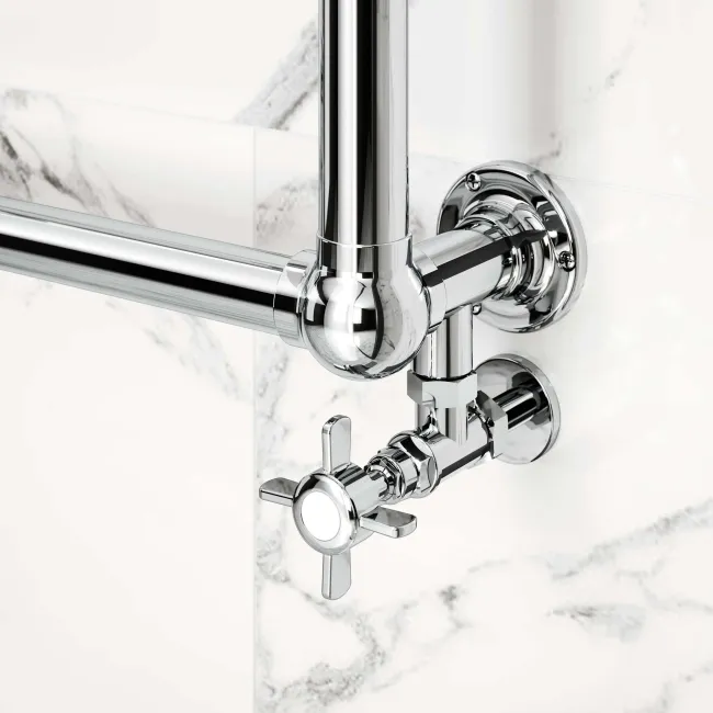 Gibraltar Wall Hung Traditional Chrome Heated Towel Rail 690x600mm