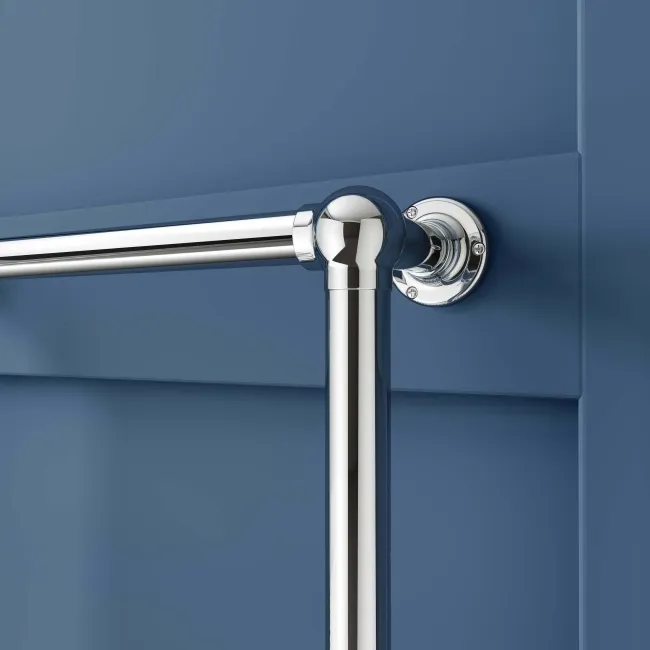 Gibraltar Floor Standing Traditional Chrome Heated Towel Rail 915x535mm