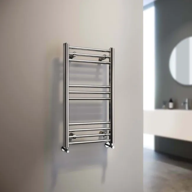 Barcelona Chrome Straight Heated Towel Rail 800x400mm