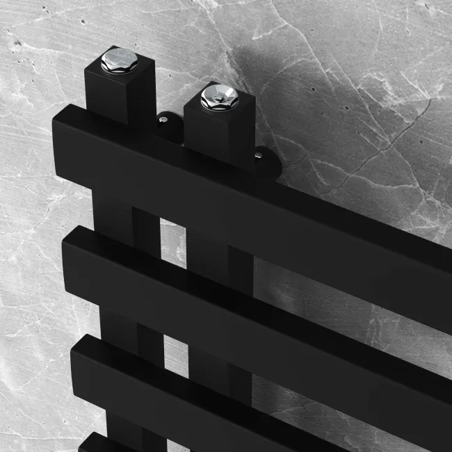 Palermo Matt Black Designer Heated Towel Rail 1200x600mm