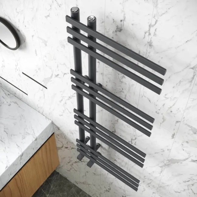 Madrid Anthracite Designer Heated Towel Rail 1200x450mm