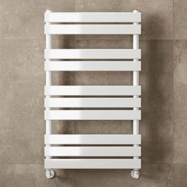 Santorini White Flat Panel Heated Towel Rail 1000x600mm