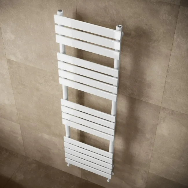 Santorini White Flat Panel Heated Towel Rail 1600x450mm