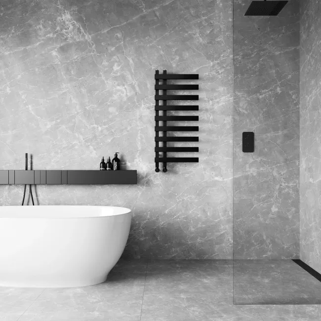 Palermo Matt Black Designer Heated Towel Rail 1000x450mm