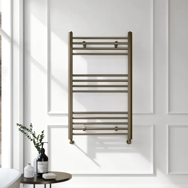Barcelona Antique Gold Straight Heated Towel Rail 1000x600mm