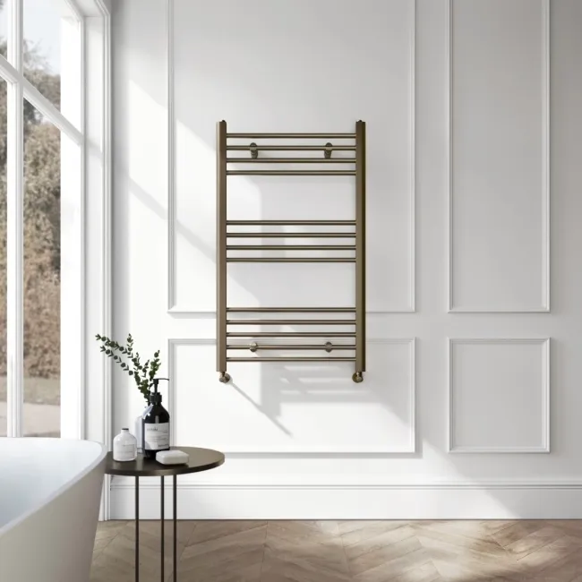 Barcelona Antique Gold Straight Heated Towel Rail 1000x600mm