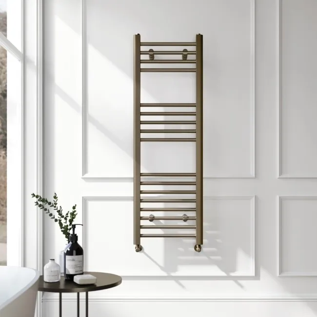 Barcelona Antique Gold Straight Heated Towel Rail 1200x400mm