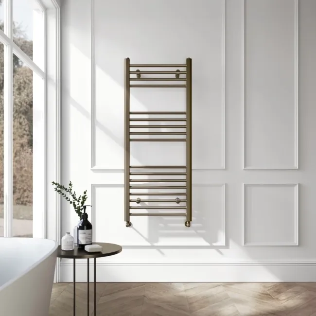 Barcelona Antique Gold Straight Heated Towel Rail 1200x500mm