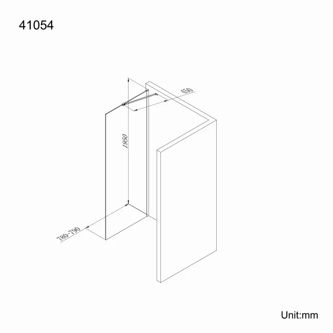 Copenhagen Easy Clean 8mm Wet Room Shower Glass Panel 800mm