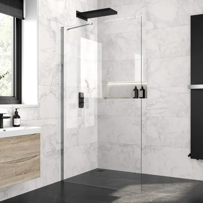 Copenhagen Easy Clean 8mm Wet Room Shower Glass Panel 1100mm