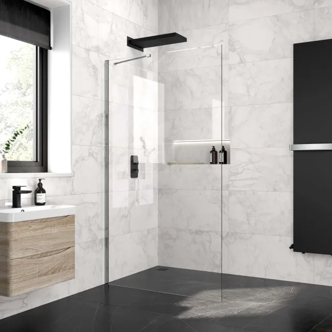 Copenhagen Easy Clean 8mm Wet Room Shower Glass Panel 1100mm