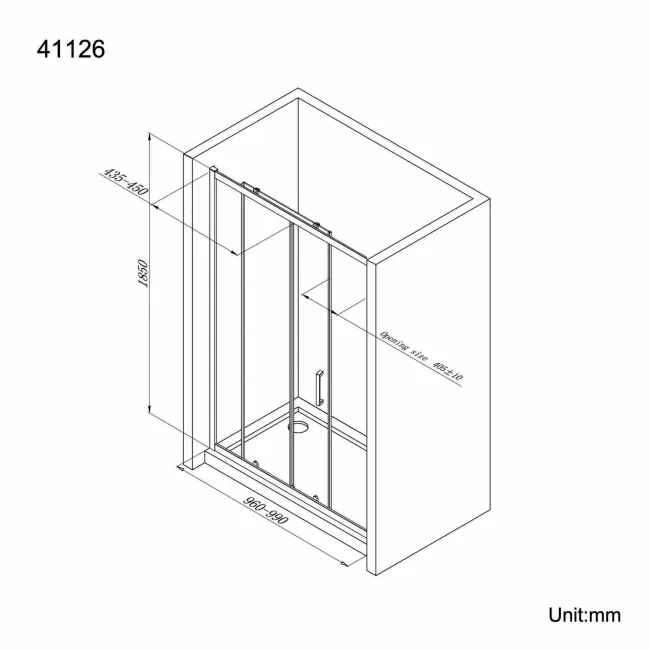London 6mm Sliding Shower Door 1000mm
