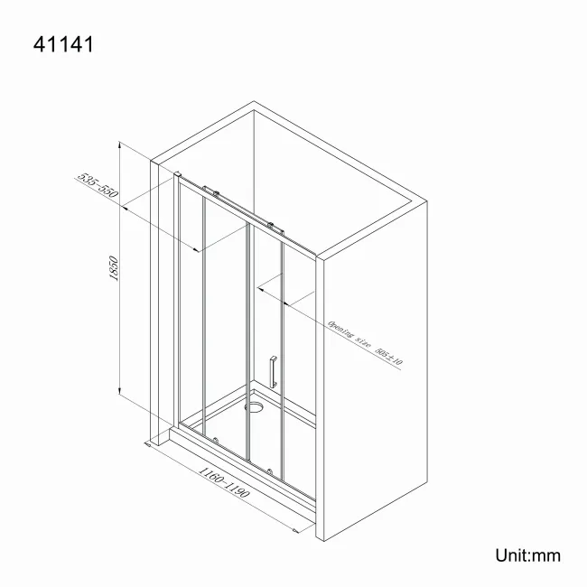 London Matt Black 6mm Sliding Shower Door 1200mm