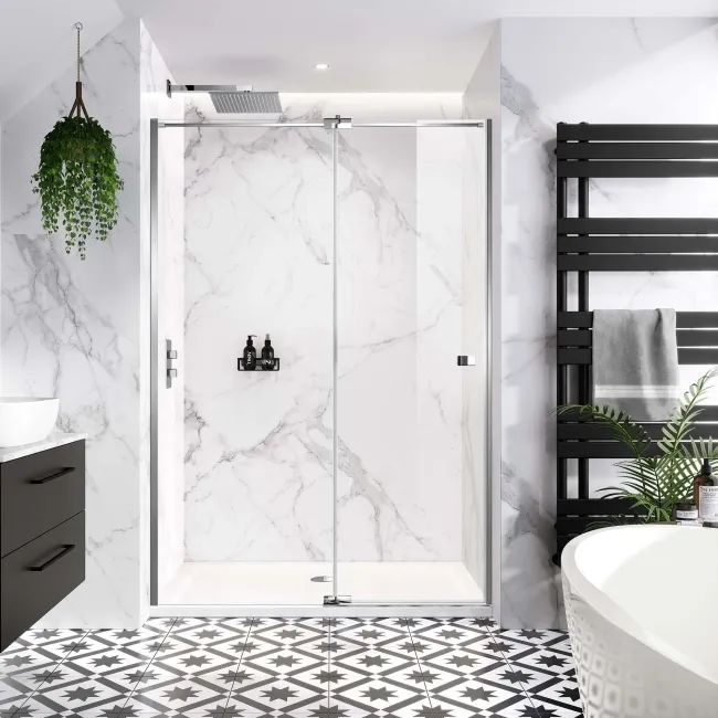 Vienna Easy Clean 8mm Hinged Shower Door 1400mm