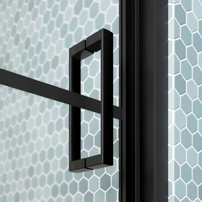 London Matt Black Grid 6mm Bifold Shower Door 700mm