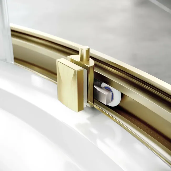 Hamburg Brushed Brass Easy Clean 8mm Quadrant Shower Enclosure 800x800mm - Easy Fix Feature