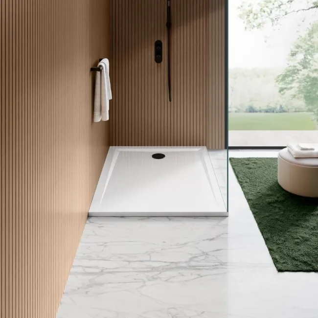 Sydney Low Profile Rectangular Gloss White Stone Shower Tray 1200x900mm