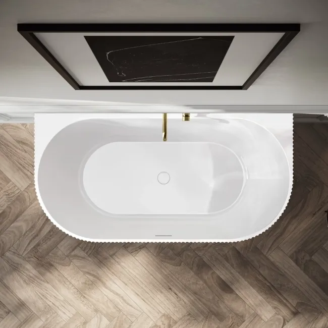 Barnet 1500mm Fluted Back To Wall Bath