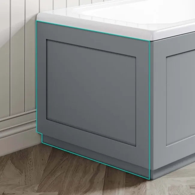 Monaco Dove Grey Wooden Bath End Panel 680mm